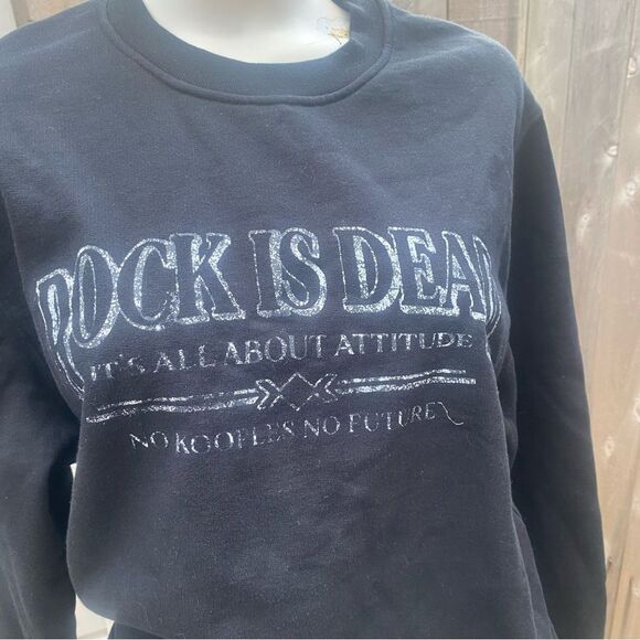 The Kooples BLACK SWEATSHIRT WITH SCREEN PRINT size 1 NWT - Picture 4 of 16